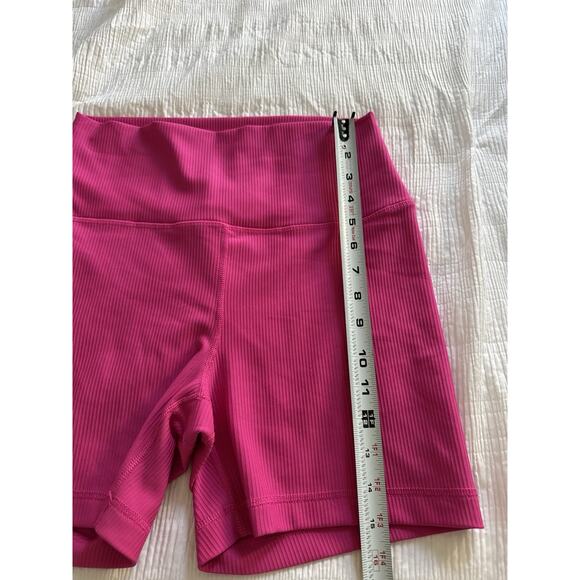Lot of 2 Biker Shorts Pink Gray 90 Degree Reflex Rib Interlink Everyday 5" Large - Picture 4 of 11